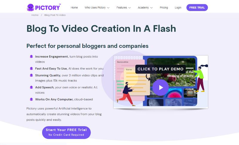 pictory blog to video creation