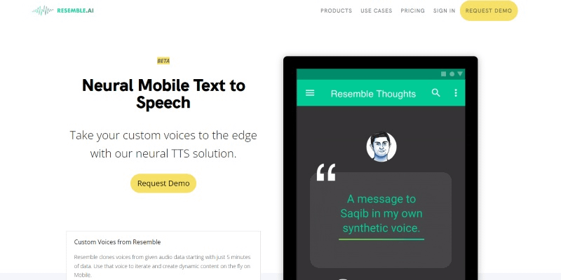 resemble mobile text to speech