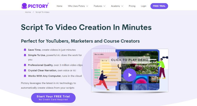 pictory script to video creation
