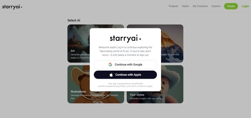 starry signup