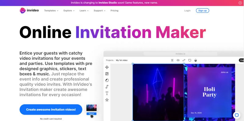 invideo invitation maker