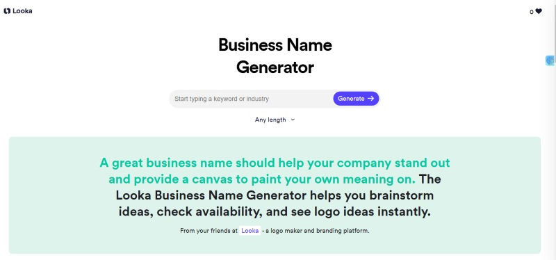 looka business name generator