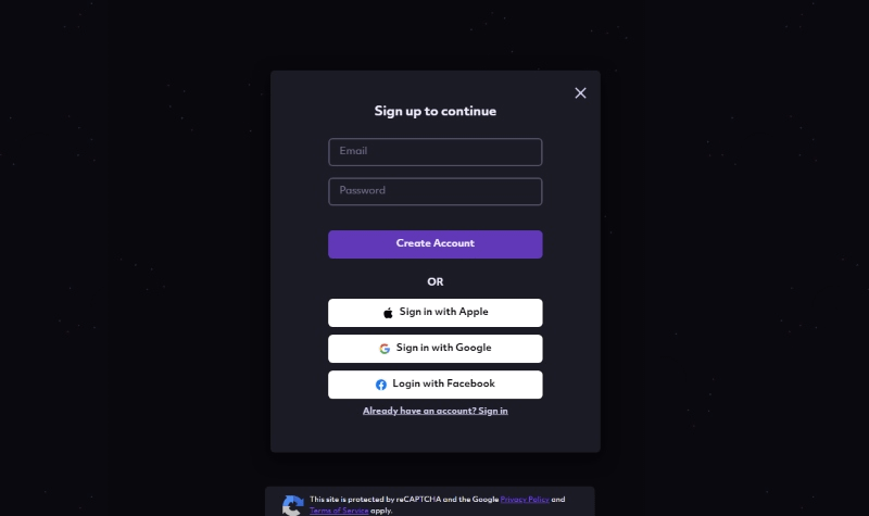 Boomy signup